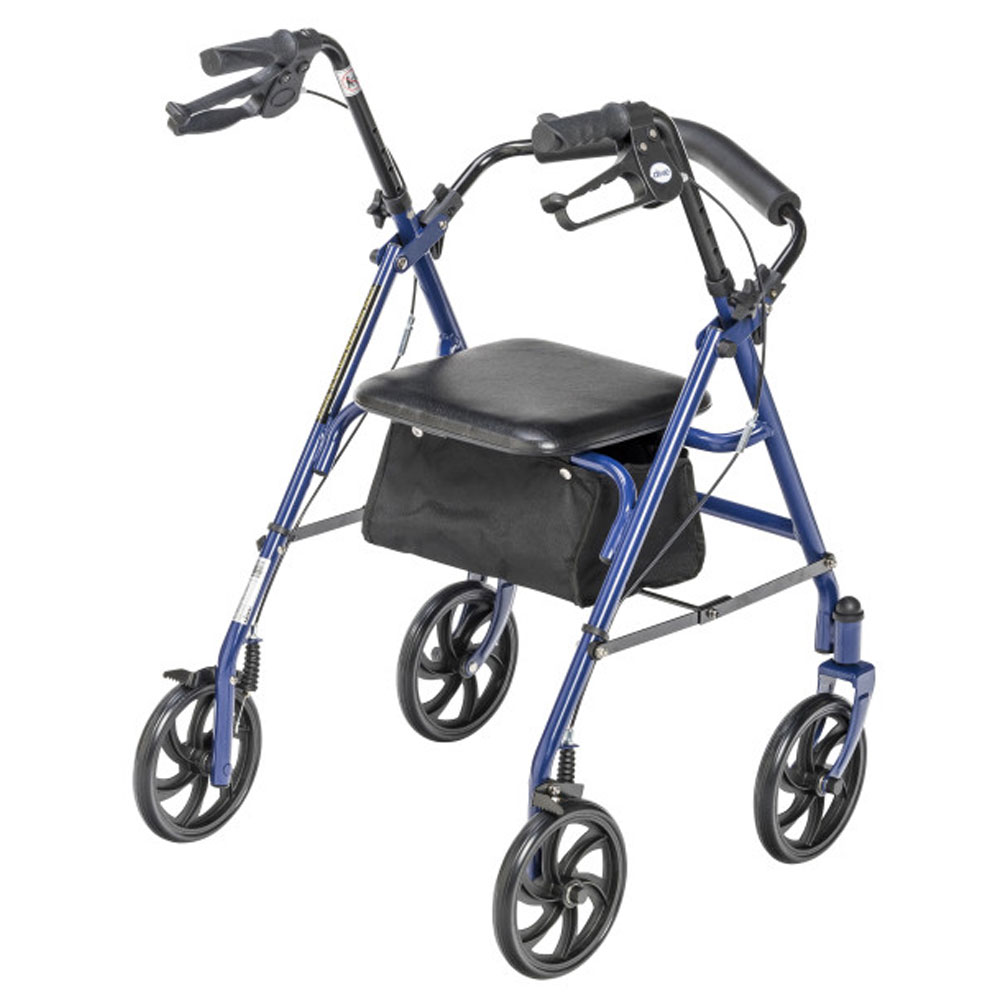 Drive Medical Durable 4 Wheel Rollator with 7.5 inch Casters